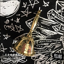 Import Triple Moon Brass Gold Polish Altar Bell s gilded moon shakes