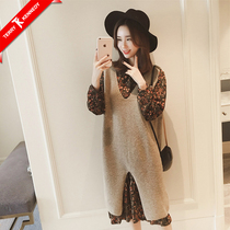 Pregnant women spring suit Trendy mom two-piece set of long dresses Foreign style out of fashion age-reducing maternity clothes