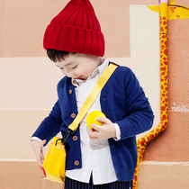  Boys cardigan sweater spring and autumn new childrens knitted jacket girls baby new candy color bottoming shirt trend