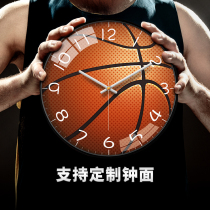 Basketball field cartoon cute children's room radio watch hanging bell living room home creative clock hanging watch bedroom boy