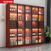 Light luxury high-end wine cabinet Glass door wall entrance cabinet Foyer living room storage cabinet Solid wood glass cabinet Display cabinet