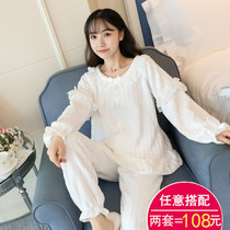 Pajamas female autumn and winter coral velvet students Korean sweet and fresh thick home clothes flannel winter suit