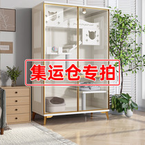 Solid Wood Cat Villa Home Luxury Cat Cage Two Floors Cat House Cat Cabinet Breeding Cat Nest Triple Megatineahouse