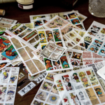 Retro European style Handbook and paper stickers weekend go to Europe cute ins style hand account decoration art stickers