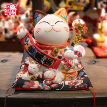 Forties Cat Creative Opening Gifts for Shops Cat Ceramics Deposit Money Pot Shops Cashier Desk Company Front Desk Big Swing Pieces
