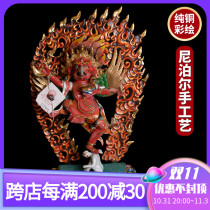 Dapeng bird bronze Buddha statue imported from Nepal hand-painted Tibetan-style esoteric home worship Buddha statue guard ornaments