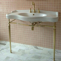 Butterfly pottery bathroom high-end custom retro bracket Basin pure copper bracket French style round arc bracket Basin