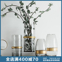BEST WEST light luxury glass vase decoration Living room soft decoration Dining table flowers transparent flower arrangement bottle idea