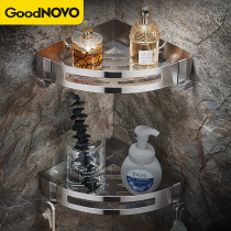 304 stainless steel bathroom storage rack Shower bathroom triangle shelf Shower room corner wall hanging free hole
