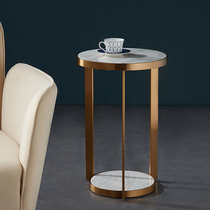 Nordic natural marble side light luxury living room small round coffee table sofa removable creative corner