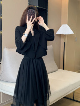 Black short SUIT JACKET LADY 2022 Spring new Inn wind small Seine with a small western suit