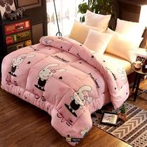 A full set of space cotton vacuum blanket cotton couple cheap bed quilt quilt core winter quilt cushion pink elastic cotton