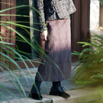 Stranger blossoms original orchid appreciation (shadow) jacquard cotton linen elegant versatile hip skirt autumn and winter