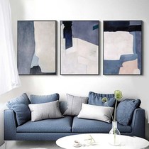 Oil painting hand-painted abstract painting modern minimalist triple color block light extravagant living room decoration painting Nordic sofa Background hanging painting