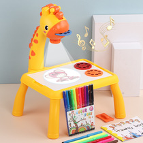 Childrens early education Fawn projection drawing board Baby drawing graffiti writing board Copying painting table girl educational toy