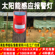 Solar induction alarm light Outdoor anti-theft and anti-thief breeding farm Orchard mountain forest factory sound and light alarm warning