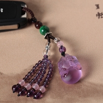 Amethyst gourd car keychain pendant female high-end creative cute Korean fashion simple accessories