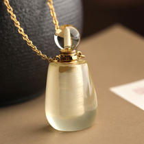 Pendant crystal jewelry hollow necklace with cinnabar charm open for hair birthday commemorative gift