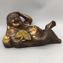 Retro pure bronze Mille Buddha pendulum pieces antique bronze ware high pillows No worries Nafu sleepers Buddha Home Office Decoration Gifts