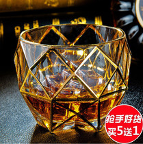 New Pint Crystal Glass Large Whisky Cup Square Cup Water Glass Spirits Beer Cups Foreign Wine Cups