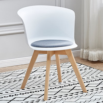 Net red ins Nordic dining chair soft leather restaurant coffee restaurant milk tea shop chair ergonomic chair half cup chair