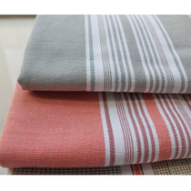 Pure cotton thickened old coarse cloth canvas fabric single double student cool mat striped bed linen set