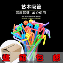 Disposable tableware art shape extended universal elbow telescopic juice straw color 2900 pcs batch special price
