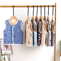 Childrens vest plus velvet autumn and winter New vest thickened baby waistcoat baby cardigan warm mens and womens clothing