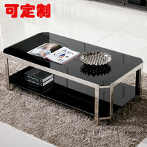 Stainless Steel Tea Table Modern Minima Custom Tempered Glass Baking Varnish Creative American Tea Table Living Room Party Several Desks