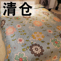 (Special offer)Padded small floral floor Kang quilted upper and lower bunk bed cover Cotton double-sided dual-use single-piece summer large Kang cover