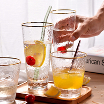 Hammer cup ins wind glass Womens cup set heat-resistant water cup Mens Japanese simple net Red Ocean wine glass