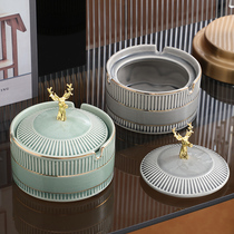 Sunny ceramic ashtray hem with cover light extravagant home creative personality Trend office Decorative Smoke Cylinder Windproof