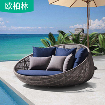 Outdoor Balcony Sloth fashion vines Rounded Lying Bed Outdoor Patio Casual Bird Nest Sofa Bed Pool Deck Chair Bed