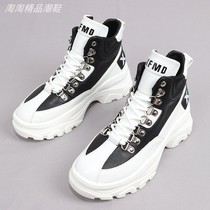 European station mens shoes 2021 new male boots high boots boots thick height of daddy shoes Martin boots