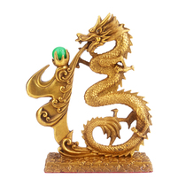 Juyuan Pavilion brass dragon decoration Dragon God seat Qinglong Hanlong Zodiac dragon Copper Dragon Home office decoration