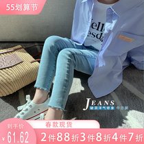 Foam home Custom childrens clothing 2022 new girls Spring and autumn jeans Children Korean version pants baby foreign air spring clothing