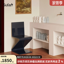 SHUFAN Shuvan minimalist designer dining chair Zglyph acrylic seat folk-like cubed room chair art chair