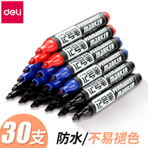 Del marker 30 sets of large head pen pen pen marker is not easy to fade disc marker pen logistics black oil pen marker hook thread pen thick pen wholesale