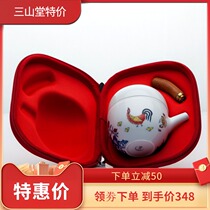 Ceramic Kung Fu fast guest cup chicken tank one pot two cups mini outdoor travel tea set home set carrying case