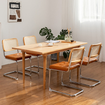 Nordic Solid Wood Dining Table Home small family designer Rectangular Table Modern Ins Wind Retro Dining Table And Chairs Combination