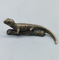 Pure copper lizard small ornaments solid brass desert lizard chameleon mini copper ornaments copper micro-carving