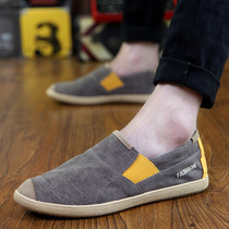 Summer fisherman canvas mens shoes a pedal lazy linen autumn trendy shoes old Beijing mens casual waterproof cloth shoes
