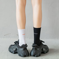 White stockings children Middle tube ins tide Black Spring and Autumn breathable Men stockings summer street sports cotton socks