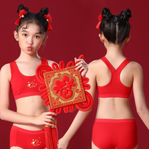 The year of the OX 13-year-old girl underwear childrens red bra small vest underwear set 12 girls