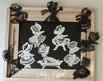 Popularity Ornament Cloth patch retro water Lace Patch Flower Appliquise black and white two colors (12)