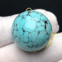 Boutique High Porcelain Green Pine Stone Round Pearl 23 9mm Scattered Beads Single Beads