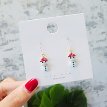 Earrings 2020 New Tide Christmas Snowman earrings female autumn winter simple Joker face thin cute simple earring