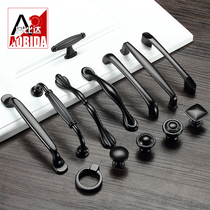 American cabinet drawers handle matte black modern minimalist Nordic furniture wardrobe handles cabinet door handles single holes
