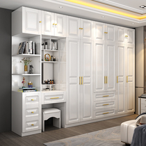 Wardrobe plus dresser Home bedroom Modern simple cabinet rental room with European-style assembled wooden wardrobe Special price