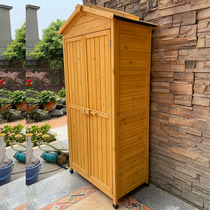 Waterproof Wooden Cabinet Sunscreen Outdoor Locker Courtyard Miscellaneous Cabinet Garden Storage Cabinet Balcony Large Toolbox